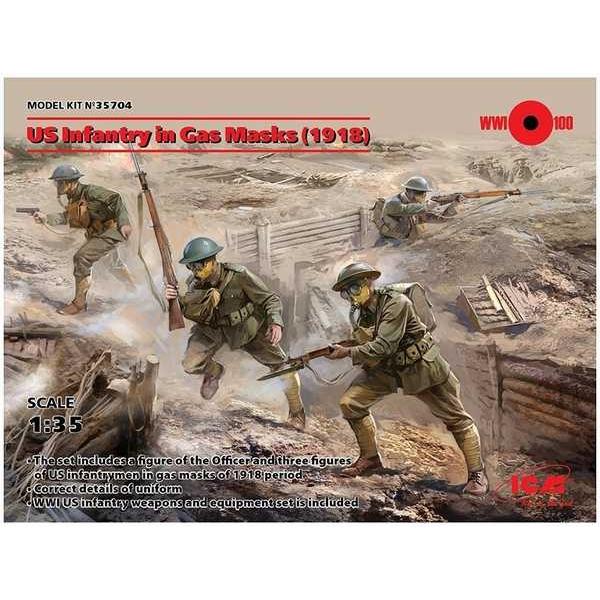 ICM 35704 1/35 アメリカ歩兵 ガスマスク装備(1918)