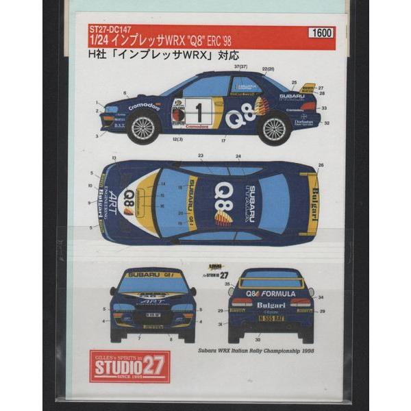 スタジオ27 DC147 1/24 スバル インプレッサ WRX Q8 ERC'98 デカール