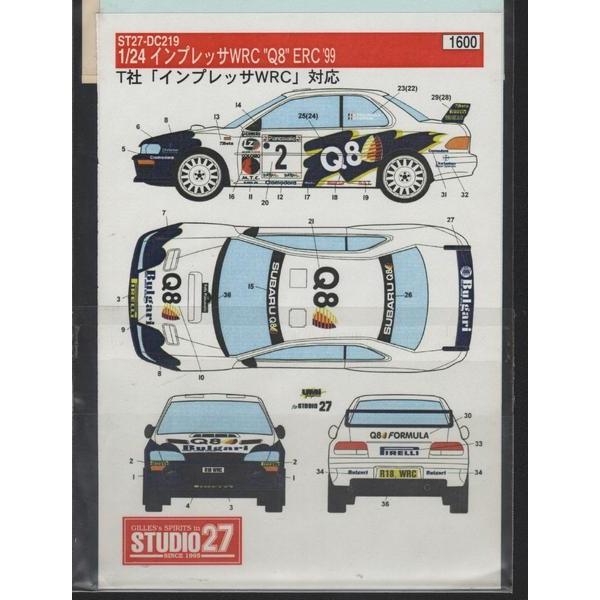 スタジオ27 DC219 1/24 スバル インプレッサ WRC Q8 ERC'99 デカール