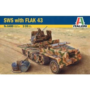 イタレリ 6480 1/35 ドイツ 重国防軍牽引車 Flak43搭載型