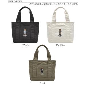 ミニトートバッグ テディベア 刺繍 帆布 くま...の詳細画像1