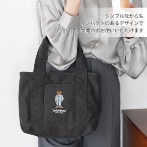 ミニトートバッグ テディベア 刺繍 帆布 くま...の詳細画像5