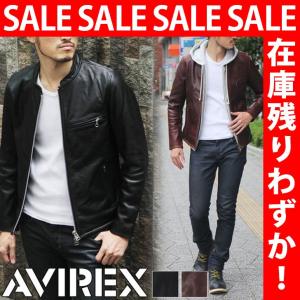 AVIREX アヴィレックス オイリー カウスキン シングルライダースジャケット 6161068 メンズ レザージャケット 革ジャン 即納