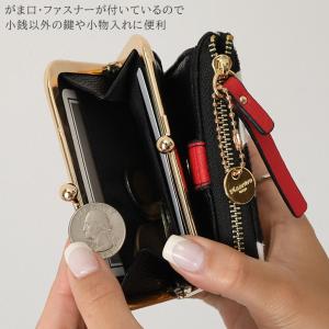 財布 がま口 二つ折り L字ファスナー レディ...の詳細画像4