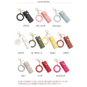 リップケース ミラー付き フェイクレザー 鏡付...の詳細画像1
