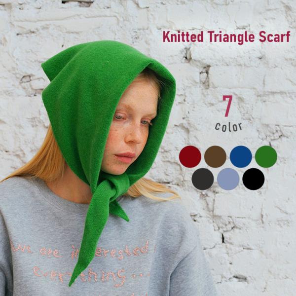 スカーフ マフラー レディース 付け襟 つけ襟 ネックカバー トライアングル 三角 ニット ウール ...