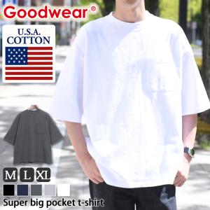 ポケットTシャツ トップス 半袖 メンズ Goodwear グッドウェア 2W7-2501 ビッグ オーバーサイズ 綿100％ ブランド｜rainbunker