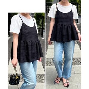 キャミソール レース 重ね着 レイヤード ビス...の詳細画像5