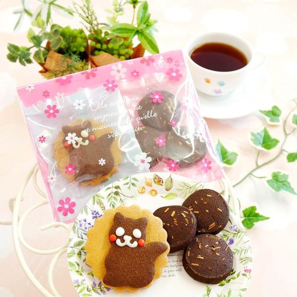 プチギフト 可愛い お菓子 猫 退職 挨拶 お礼 猫好き プレゼント ネコ ビスケット ココア クッ...