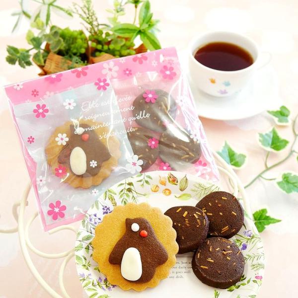 プチギフト おしゃれ お菓子 退職 挨拶 可愛い 女性 ペンギン ビスケット ココア クッキー