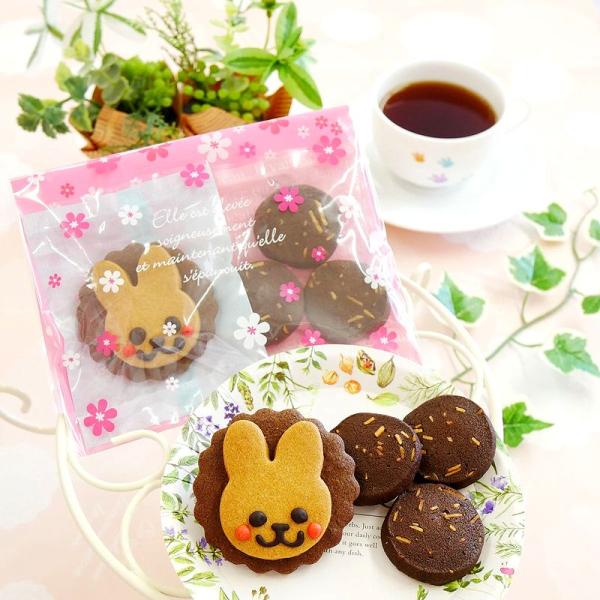 プチギフト おしゃれ 退職 挨拶 お返し お菓子 可愛い お礼 ウサギ ビスケット ココア クッキー