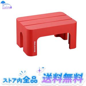 サンカ ステップ台 踏み台 昇降 デコラステップ レッド S (幅39.5×奥行28×高さ20cm) おしゃれ 低い 室内 玄関 トイレ 日本製