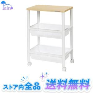 不動技研 ウッドテーブルワゴン ＷＴＷ-3Ｓ ホワイト F2490