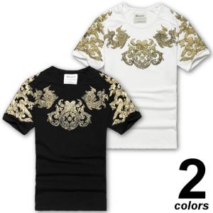 全品送料無料 期間限定 SALE Tシャツ エンボス加工プリント半袖 Tシャツ クルーネック 2色 TA184 M便｜raisenseshop