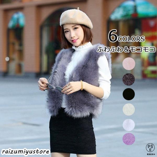 ポイント消化 ファーベスト レディース ショート ベスト レディース ノーカラー 羽織り 秋 冬 ボ...