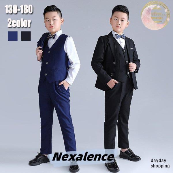 子供服 スーツ 男の子 フォーマル 入学式 上下セット 1/3/4/5点セット ジュニア キッズ 男...
