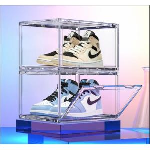 H型Super品質＊Sneaker Box スニーカーボックス SHOES BOX シューズ ボックス 靴箱 "Super"クリア ケース 6個1セット