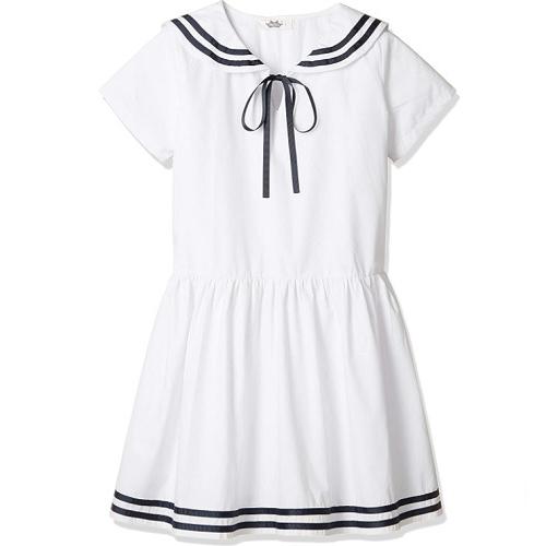女の子　ワンピース　ドレス　海兵風　セーラータイプ　可愛い　シンプル　フォーマル　４歳〜10歳　12...