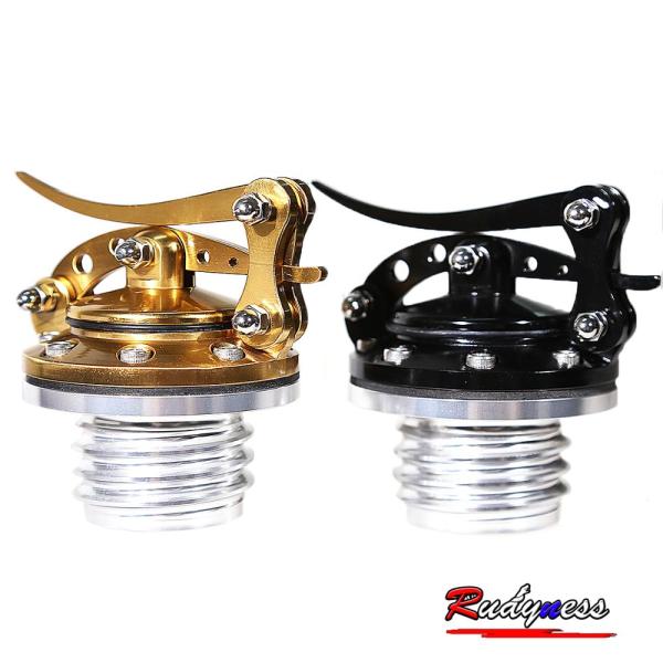 バイク タンク キャップ ガソリン ガス フューエル バイク ブラック ゴールド クイック リリース...