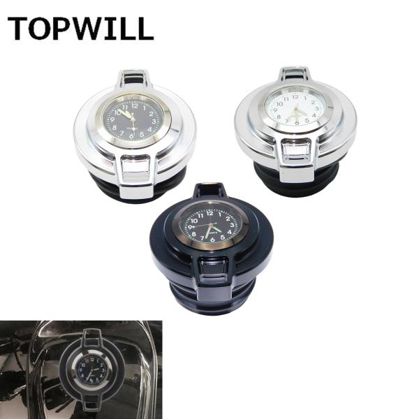 バイク タンク キャップ ガソリン ガス フューエル タンクキャップ 時計付 ハーレー スポーツスタ...