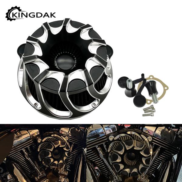 バイク Cnc インテークエアクリーナーフィルターハーレースポーツスター XL 883 1200 ソ...