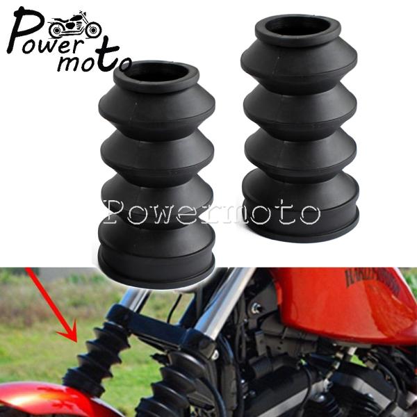 バイク サスペンション フォークブーツ 1ペア フロント フォークカバー ブーツ プロテクター ダス...