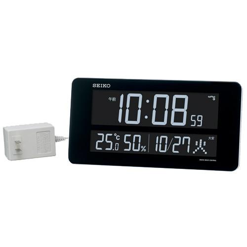 セイコー DL208W 電波時計 カレンダー 交流電源 温度 湿度 SEIKO