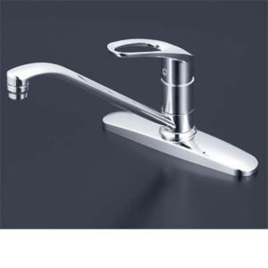 KVK 台付き2穴 シングル混合栓(キッチン用) (水栓)KVK KM5081TFEC 返品