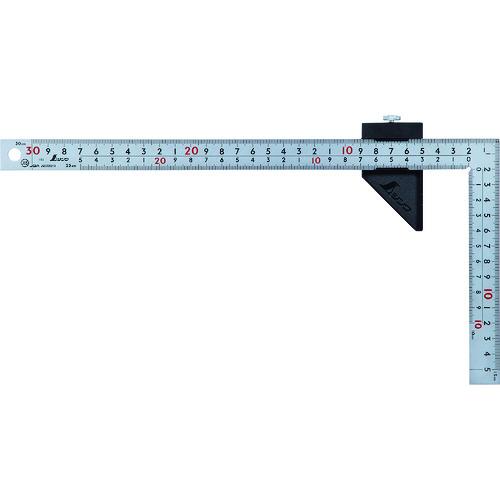 シンワ測定 12434 曲尺 厚手広巾 シルバー 30cm表裏同目 8段目盛 ストッパー付 JIS ...
