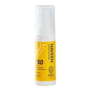 数量限定特価 ナヴィーン ミネラルサンスクリーン ライトベージュ （SPF50/PA++++） UVクリーム 日焼け止め オーガニック 天然由来 ウォータープルーフ