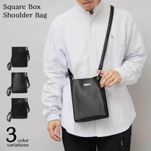 ミニショルダーバッグ メンズ PUレザー スクエア 肩掛け 斜め掛け