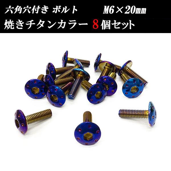 六角穴付き ボルト M6×20mm P1.0 ステンレス 8個set 車 バイク 汎用 外装 カー用...