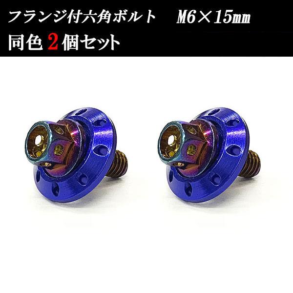 フランジ付六角ボルト M6×15mm P1.0 カラーワッシャー フジツボ 20×4mm 2個set...