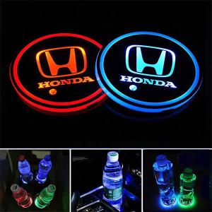 ホンダ 車 コースター ドリンクホルダー コップ敷き LED RGB 2個セット ドレスアップ Honda カー用品 ポイント消化 送料無料