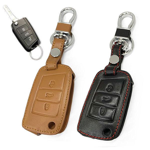 スマートキーカバー 本革ケース キーケース キーホルダー キーリング VW フォルクスワーゲン C2...