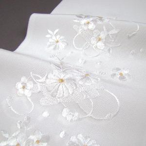 対応3点 刺繍半衿 半襟 白／金 花に巻物 結婚式 成人式