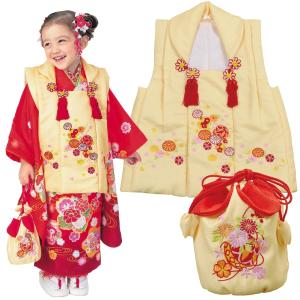 #119 (保管品）七五三  正絹 被布セット 草履　巾着 七五三 三歳 女の子 被布セット 正絹被布コート 草履 巾着 足袋 4点