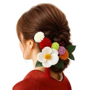 髪飾り 成人式 結婚式 和装 椿8点セット ヘアアクセサリー ヘッドドレス 楽市きもの館 通販 Yahoo ショッピング