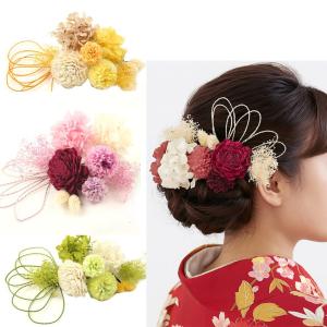 髪飾り 和装 ちりめん リボン 赤 椿 黒 ヘアアクセサリー ヘッドドレス