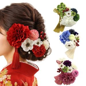 髪飾り 成人式 結婚式 和装 ダリア つまみ細工...の商品画像