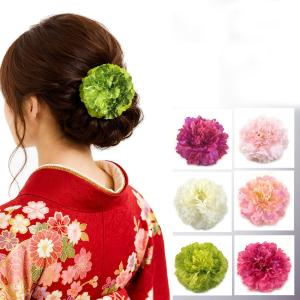 髪飾り 成人式 結婚式 浴衣 和装 フリルラナンキュラス クリップ ヘアアクセサリー ヘッドドレス