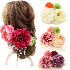 髪飾り 成人式 結婚式 和装 花 ５点セット クリップ ヘアアクセサリー