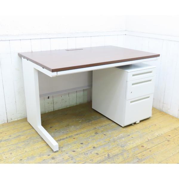 引取り限定商品・平机・W120cm・デスクワゴン付・ウチダ・SCAENA・中古品・149574