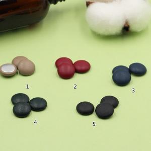 包みボタンデコパーツ 半円 14mm  フェイクレザー