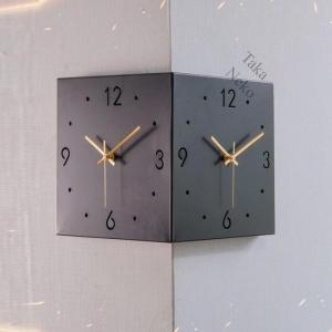 コーナー両面時計 掛け時計 壁時計 リビングLED掛け時計 自動感応夜光 ルミナスデジタル デジタルコーナー掛け時計静音 コーナーサイレントクォーツ壁掛け時計