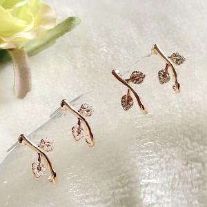 ピアス 木の葉形 サージカルステンレス   カン付き 約16x12mm