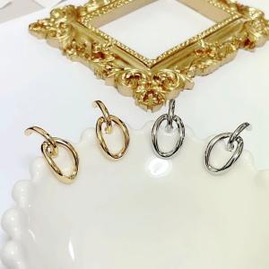 ピアス　2連デザインピアス サージカルステンレス  約23x12mm