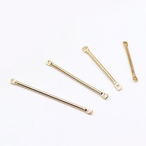 スティックパーツ　両端穴あり　ゴールド　