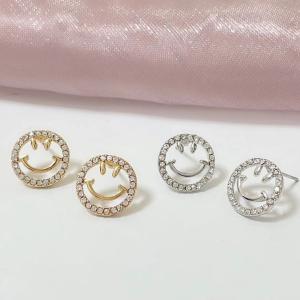 ピアス金具  笑顔　スマイル　キラキラ  ラインストーン付き