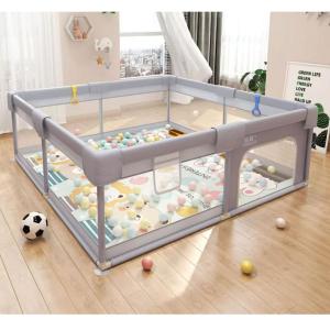 ベビーサークル 大きめ 折りたたみ ベビーゲート 組立て簡単 ベビーフェンス マリンボール付き 滑り止め 洗える 自立式 ベビーゲート 軽量